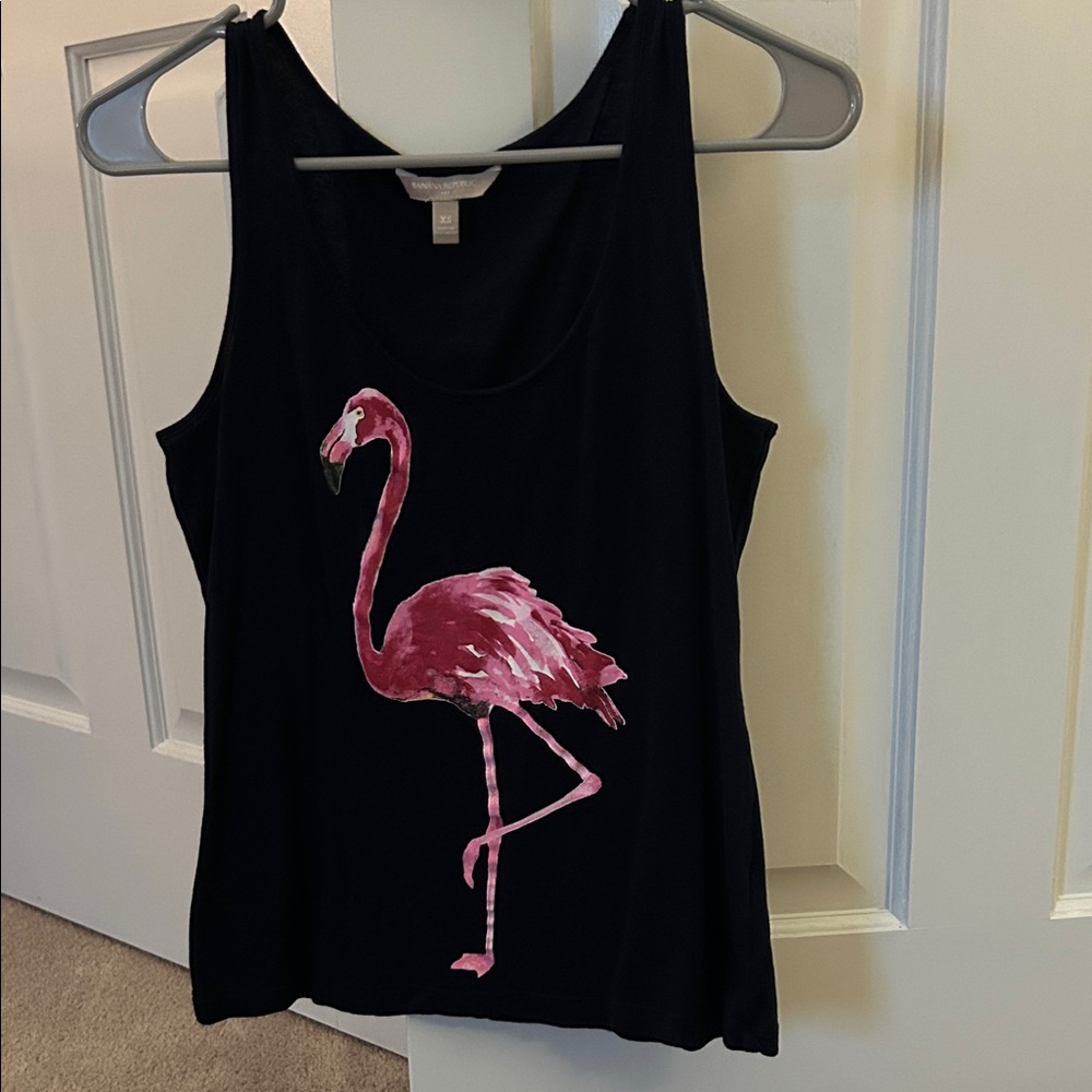 Banana Republic Navy Flamingo Tank Top